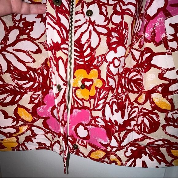 Chico’s Zenergy Floral Print Snap Button Zipper Front Lightweight Jacket Chicos - Picture 2 of 6